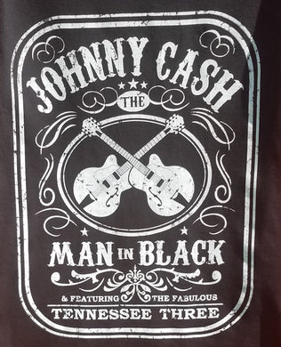 new johnny cash man in black double guitar mens silkscreen t-shirt available in small-3xl women unisex music men apparel adult shirts tops