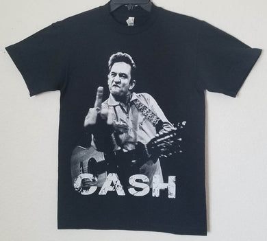 new johnny cash finger flipping off unisex silkscreen t-shirt available from small 3xl women unisex music men apparel adult shirts tops