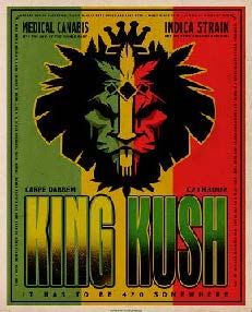 New ’King Kush’ Reggae Wall Décor Metal Sign.12’’W x 15’’H. - Metal Sign