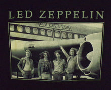 Load image into Gallery viewer, new led zeppelin next to airplane unisex silkscreen t-shirt available in small-3xl music men apparel classic rock apparel adult women unisex shirts tops
