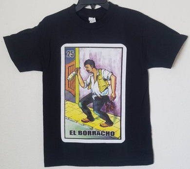 New ’Loteria El Borracho Drunk Guy’ Men’s Silkscreen T-Shirt. Available From Small-3XL. - Small - Men’s Short Sleeve