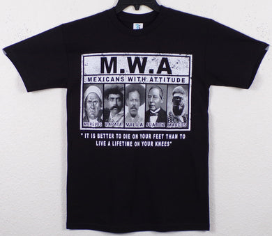 New ’M. W. A. Mexican With Attitude’ Unisex Silkscreen T-Shirt. Available From Small-3XL. - Small - Men’s Short Sleeve