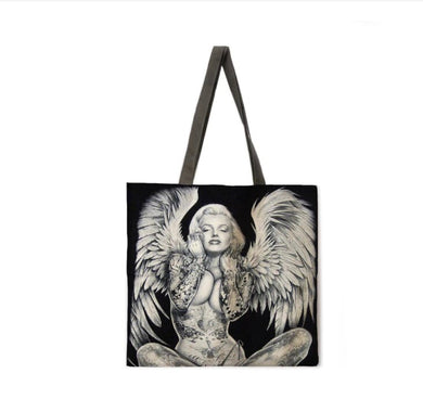 New ’Marilyn Monroe Angel Wings’ Canvas Tote Bags. Image Is Printed On Both Sides. - Handbags