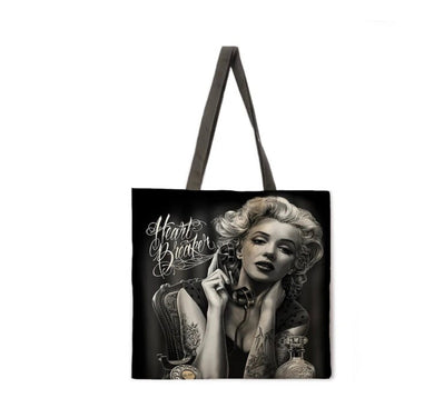 New ’Marilyn Monroe Heart Breaker’ Canvas Tote Bags. Image Is Printed On Both Sides. - Handbags