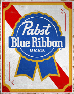 New ’Pabst Blue Ribbon Beer’ Man Cave Wall decor Metal Sign. 12.5’’W x 16’’H. - Metal Sign