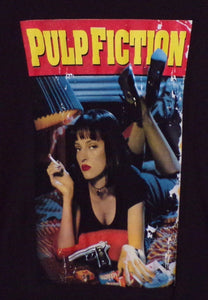 new pulp fiction movie cover mens silkscreen t-shirt available from small-3xl women unisex movie men apparel adult shirts tops