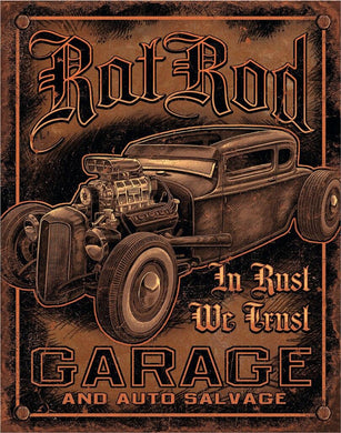 New ’Rat Rod Garage’ Man Cave Shop Metal Sign. 12.5’’W x 16’’H. - Metal Sign