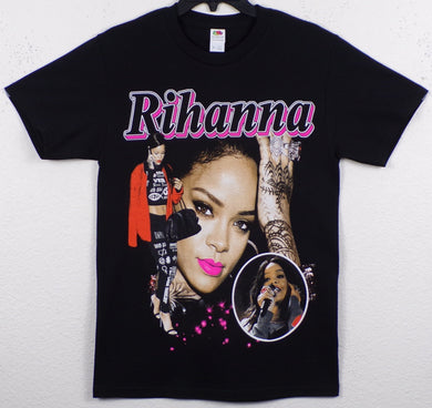 New ’Rihanna - Pink Lipstick’ Unisex Silkscreen T-Shirt. Available From Small-3XL. - Small - Men’s Short Sleeve Shirt