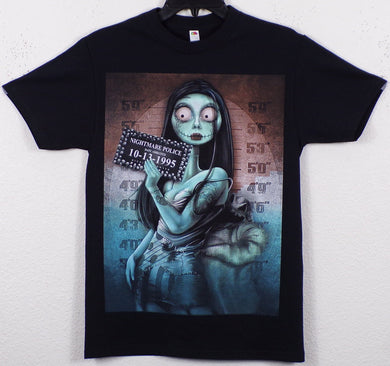 New ’Sally Skellington Mugshot’ Unisex Silkscreen T-Shirt. Available From Small-3XL. - Small - Men’s Short Sleeve Shirt