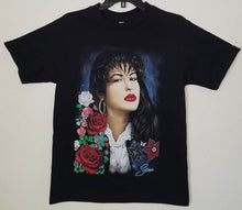 Load image into Gallery viewer, new selena with roses unisex silkscreen t-shirt available from small-3xl women unisex selena music movie mexican style men apparel adult shirts tops
