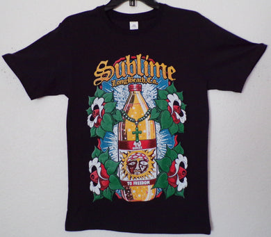 new sublime 40 oz to freedom mens silkscreen band t-shirt available in small 3xl women unisex music men beer apparel alcohol adult shirts tops