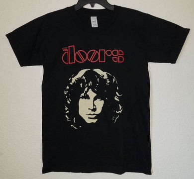 new the doors jim morrison face unisex silkscreen t-shirt available in small-3xl 60s 70s rock music women men movie classic rock apparel adult shirts tops