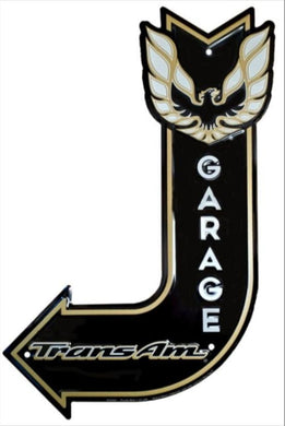 new trans am garage bent arrow embossed aluminum die cut sign 11.5wide x 17.5tall decor transportation pontiac die cut auto cars novelty