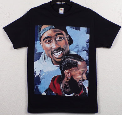 New ’Tupac & Nipsey’ Unisex Silkscreen T-Shirt. Available From Small-3XL. - Small - Men’s Short Sleeve Shirt