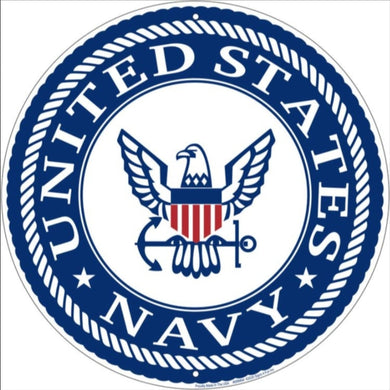 New ’United States - Navy Seal’ Embossed Aluminum Die Cut Sign. 12’’ Round In Diameter. - Aluminum Signs