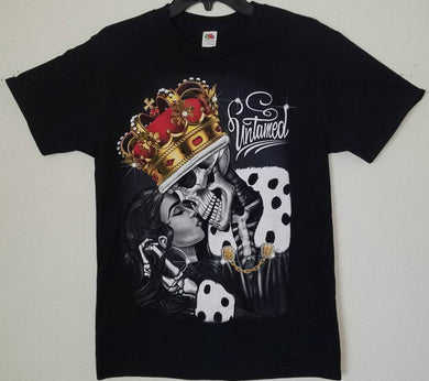 new untamed king mens silkscreen t-shirt available from small-3xl women unisex men apparel adult shirts tops