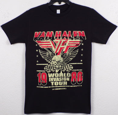 New ’Van Halen 1980 World Invasion Tour’ Unisex Silkscreen T-Shirt. Available From Small-2XL. - Small - Men’s Short