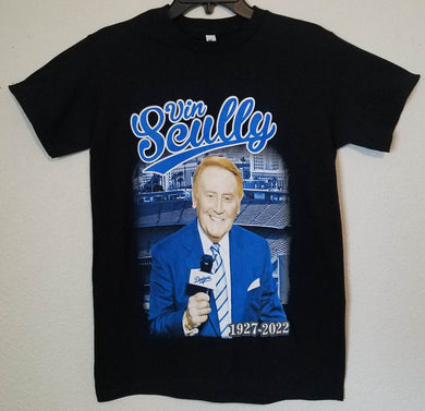 new vin scully color picture unisex silkscreen t-shirt available from small-2xl women unisex sports men dodgers los angeles apparel adult shirts tops