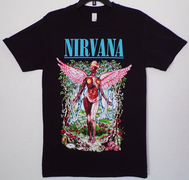 ’Nirvana In Utero Color Garden’ Adult Silkscreen T-Shirt. Available From Small-3XL. - Unisex Short Sleeve Shirt