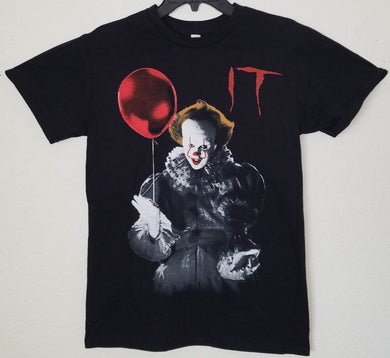 horror pennywise it clown w red balloon unisex silkscreen horror t-shirt available from small-3xl women men apparel adult movie shirts tops