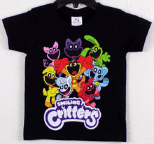 Load image into Gallery viewer, Youth T-shirt showcasing a fun group of smiling critters. Available in XS-XL
