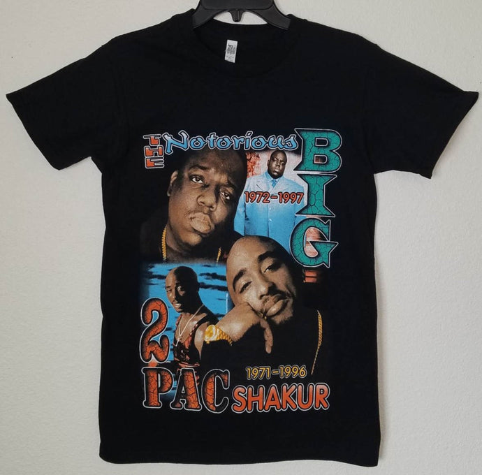 tupac biggie colored picture unisex silkscreen tshirt available from small-3xl. 