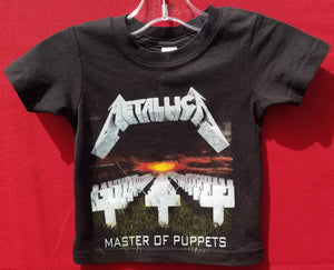 new metallica master of puppets infant silkscreen t-shirt available in 12 18 24 months unisex music kids infant girl boy apparel baby toddler tops