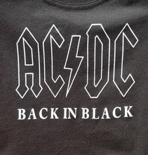 Load image into Gallery viewer, New AC/DC Back In Black Infant Silkscreen T-Shirt.  Available In 6, 12, 18 &amp; 24 Months. classic rock hard rock apparel

