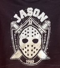 Load image into Gallery viewer, new jason killing people since 1985 infant silkscreen t-shirt available in 12 18 24 months unisex movie kids jason voorhees infant girl friday the 13th boy apparel baby toddler tops
