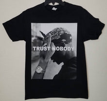 Load image into Gallery viewer, new tupac trust nobody mens silkscreen t-shirt available from small-3xl women unisex music movie men hip hop rap apparel adult shirts tops
