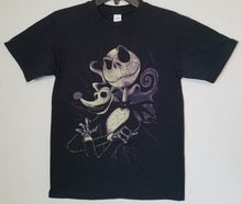 Load image into Gallery viewer, new jack zero from nightmare before christmas unisex silkscreen t-shirt available from small-3xl women unisex movie apparel  adult men jack skeillington
