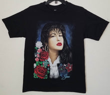 Load image into Gallery viewer, new selena with roses unisex silkscreen t-shirt available from small-3xl women unisex selena music movie mexican style men apparel adult shirts tops
