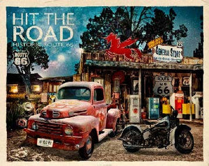 New "Hit The Road Historic Route 66" Man Cave Wall Décor. 15"W x 12"H.