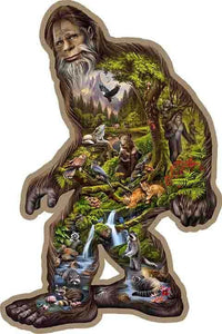 New "Bigfoot Sasquatch Color Picture" Shaped Embossed Metal Sign. 13" Wide x 19.5" Tall.