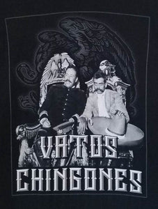 new vatos chingones mens silkscreen t-shirt available from small-3xl women unisex patriotic pancho villa mexican style mexican men apparel adult shirts tops