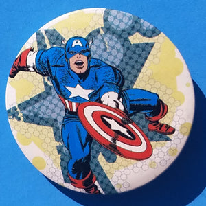 new the avengers button set of 4 fashion buttons are 1.25 and 1.50 inches in size Set Includes Captain America Incredible Hulk Spiderman Shooting Web The Avengers Logo tv superhero patriotic movie collection cartoon pinback america