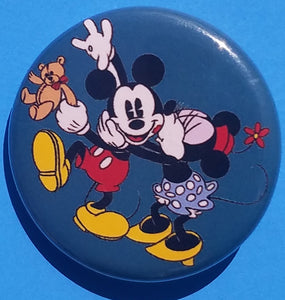 new mickey minnie button set of 6 fashion buttons are 1.25 inches in size Set Includes Mickey Minnie Hearts Flowers Mickey Minnie Hugging Mickey Minnie Kissing Mickey Mouse Looking Over Mickeys Backside Minnie Mouse movie cartoon collection disney pinback