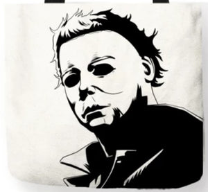 new michael myers canvas tote bags image is printed on both sides women unisex tote bag movie men horror apparel halloween handbags