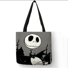 Load image into Gallery viewer, new the nightmare before christmas jack moon face canvas tote bags image is printed on both sides women unisex movie men horror apparel handbags
