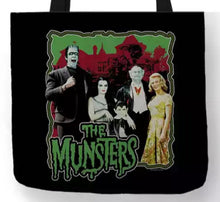 Load image into Gallery viewer, new the munsters family picture canvas tote bags image is printed on both sides women vintage hollywood unisex tv men apparel handbags
