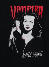 Load image into Gallery viewer, new vampira maila nurmi unisex silkscreen horror t-shirt available from small-3xl memorabilia women men unisex movie apparel adult shirts tops
