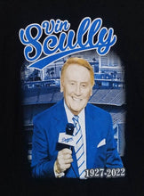 Load image into Gallery viewer, new vin scully color picture unisex silkscreen t-shirt available from small-2xl women unisex sports men dodgers los angeles apparel adult shirts tops
